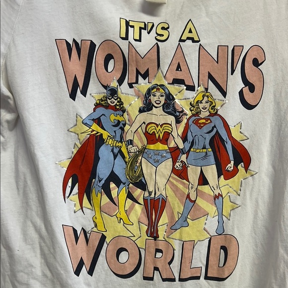 H&M White Graphic T-Shirt with Superheroes - Picture 4 of 5